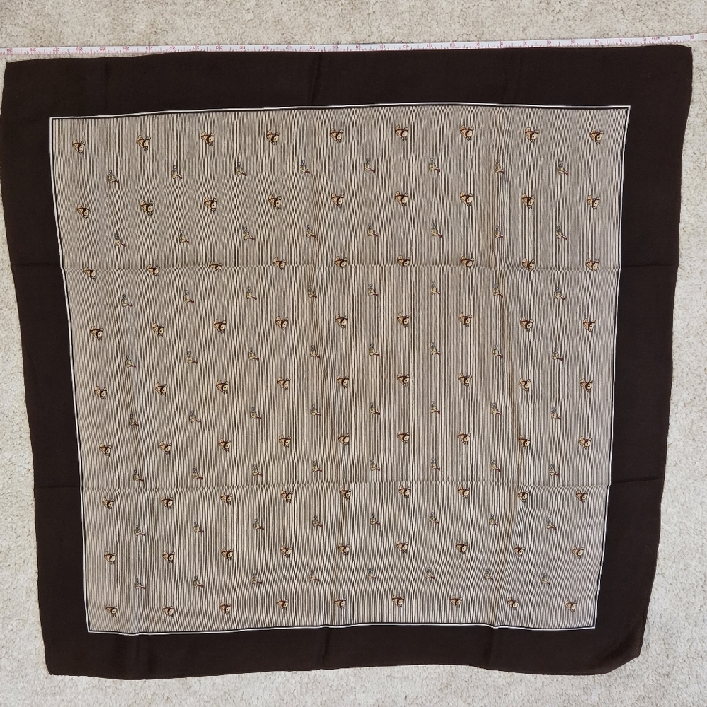 Elegant Brown and Tan Horse Patterned Scarf